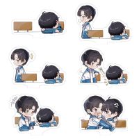 1套6个 伪装学渣立牌 画师授权高清夹层印刷 装学渣立牌贺朝谢俞 7cm宽 夹层印刷