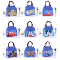 可爱学生饭盒袋手提袋加厚帆布上班带饭包卡通动漫儿童午餐便当包 随机图案