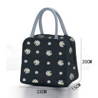 小雏菊便当包2020新款饭盒袋上班族带饭包包学生饭兜铝箔加厚餐包 保温小雏菊款-黑色