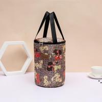 加厚防水饭盒袋保温桶铝箔便当包圆形手提大号袋子斜跨保冷收纳袋 YT高27*宽18灰猫[薄手提]