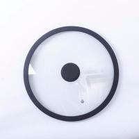 硅胶锅盖奶锅汤锅炒锅煎锅锅盖耐高温防摔多功能钢化玻璃锅盖 16cm 黑色