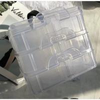 3层18格塑料透明首饰盒收纳盒便携式饰品小盒子耳钉戒指项链盒子 三层盒一个