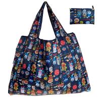 可折叠超市购物袋单肩买菜包包大布袋子收纳环保袋手提袋外出旅行 001面包超人 大号50*40厘米