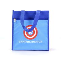 可爱学生餐盒袋子手提袋大号饭盒袋小孩儿童便当包卡通防水帆布袋 美国队长