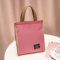 加厚装饭盒袋铝箔保温袋帆布便当包妈咪大包保暖冷藏手提袋手拎包 小号长22*宽13*高24*大红