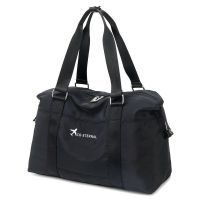 旅游手提包旅行包大容量轻便短途外出差防水可套拉杆箱行李袋女 黑色 普通款小号