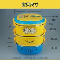 儿童卡通便当盒学生保温饭盒可爱餐盒单层双层三层不锈钢加厚饭盒 今日一折最后30件 单层(便当盒)