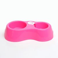 宠物用品双碗自动饮水宠物猫粮狗粮盆泰迪金毛狗盆猫盆狗碗猫碗 普通双碗 无套餐