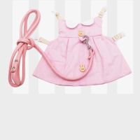 兔子衣服侏儒兔衣服兔子小衣服垂耳兔可爱裙子幼兔溜达送牵引绳 百搭公主粉(单衣服 送牵引绳) (适合2-4斤左右的宠物)