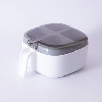 多功能调味料盒子调味料套装调料罐盐盒子厨房用品调味品置物架 白色一个装[送4个勺子]