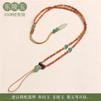 橄榄核项链小竹节吊坠挂绳挂件绳玉绳子翡翠玉坠的蜜蜡女长串链子 竹节一[东陵玉]:长50