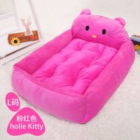 宠物泰迪比熊贵宾小型犬卡通窝猫窝狗窝睡袋宠物窝宠物用品金 粉色卡通垫子 小号五斤以内