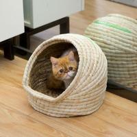 猫咪草编窝封闭式垫子产房狗窝可拆洗房笼子猫窝冬季保暖四季通用 小号