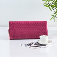 空心枕头夏天凉爽记忆枕头汗蒸房专用单人枕宾馆专用枕头午睡枕头 空心枕枕套酒红色(不含空心枕)1个 32*16*8CM长宽