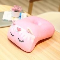 记忆棉午睡枕头冰凉趴睡枕可爱透气办公室抱枕靠枕趴桌上午休神器 粉色pp棉