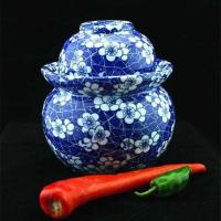 大号景德镇陶瓷器泡菜坛子腌蛋酱菜罐无铅密封四川家用酸菜腌菜缸 (3斤)梅花