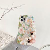 ins油画花朵珍珠链条适用iPhone12苹果11promax手机壳xs软8p女xr LQ5复古油画链条 iPhone1
