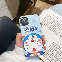 卡通叮当iPhone12pro羊皮软XR XSMAX苹果11 7 8plus哆啦手机壳女x 呆萌叮当猫[四角防摔小羊皮]