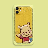 苹果12手机壳iPhone11pro max保护套xs xr硅胶6plus7 8se5s维尼熊 柠檬黄-黑框油画熊 （苹