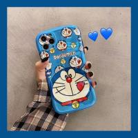 卡通叮当猫苹果12手机壳iPhone11小蛮腰x/xr/xsmax软7p/8plus情侣 z[大头舔脸叮当猫]小蛮腰蓝光