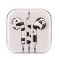 苹果小米手机魔音花样入耳式耳机韩国男女生重低音有线耳塞青花瓷 奶牛斑 官方标配