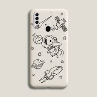 OPPOa8 手机壳液态硅胶a8全包防摔保护套潮牌软壳男女款学生 a8[素描宇航员-古董白] [单壳]