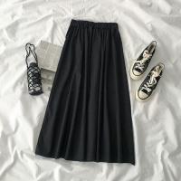 时尚套装女夏季2020年新款女装韩版学生百搭短款衬衫半身裙两件套 单条黑色裙子【不送领带】 S 建议70-95斤