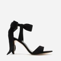 2021夏季新款小ck凉鞋一字带蝴蝶结细跟高跟鞋学生绑带仙女风女鞋 经典黑色(3厘米) 34
