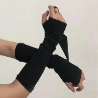 系腰假两件腰部装饰分层内搭破洞裤裙高街风假下摆装饰嘻哈裙摆男 暗黑手套1双