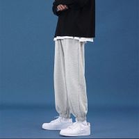 夏季薄款直筒牛仔裤男潮牌宽松休闲系绳九分裤男学生韩版百搭长裤 休闲-港风[松紧腰] S 收藏优先发货