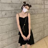 夏季2021新款设计感法式灯笼袖短款宽松短袖衬衫吊带裙两件套女装 单件吊带裙(当天发货) S