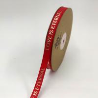 新品烫金螺纹彩带英文字母蝴蝶结缎带礼盒鲜花花束丝带包花花艺带 1厘米英文螺纹烫金大红