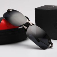 日夜两用太阳镜男防紫外线偏光变色眼镜夜视驾驶司机开车墨镜男士 [白天专用]墨镜+镜袋三件套