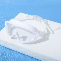 夏浪风儿童泳镜防雾防水高清大框游泳眼镜男女士成人潜水镜套装备 儿童白色(袋装) 不近视儿童款(送防雾剂鼻夹)