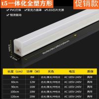 T5/T8一体化LED灯管光管铝塑全塑方形半圆形可拼接全套长条超亮 t5全塑一体化方形白光促销款 0.3米