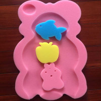 婴儿洗澡盆洗澡垫海绵垫防滑垫宝宝洗澡坐垫沐浴床沐浴网 厂家直销颜色随机无赠品