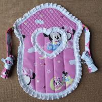 老式花边背带 背扇云贵川婴幼儿背带荷叶花边背带 粉色米老鼠