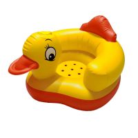 宝宝学坐椅 儿童小沙发 宝宝餐椅儿童椅子靠背婴儿吃饭座椅餐桌椅 加大小黄鸭款(内置气泵)