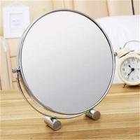 大号金属台式化妆镜高档双面镜子时尚公主镜带放大的梳妆镜 6寸(直径15cm)