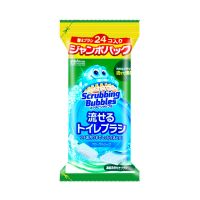 日本一次性庄臣马桶刷无死角去污自带浓缩洗剂清洁厕所可替换刷头 替换头12枚
