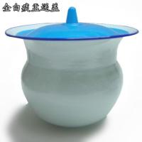 防滑老式搪瓷成人高脚痰盂老人孕妇痰盂儿童便盆坐便器子孙桶 22cm矮脚全白送盖