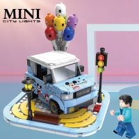 兼容乐高五菱宏光MINI积木EV迷你电动汽车男女孩拼装玩具模型DIY 蓝色五菱宏光mini