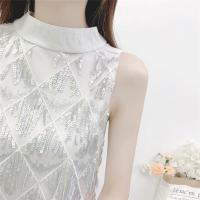 超仙小众亮片连衣裙女潮2020夏装新款宽松显瘦无袖背心insA字短裙 白色 M 建议85~105斤