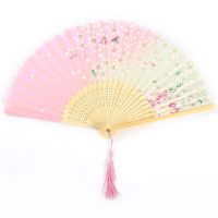 古典折扇夏季女士中国风扇子舞蹈汉服旗袍古风折叠扇男生防身金 红色 5款