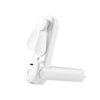 2021新款折叠手动便携式小风扇冷风机小家电手动usb迷你喷雾风扇 雪山白(手持风扇喷雾+充电宝)