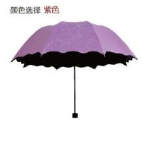 雨伞十骨双人大号雨伞男女太阳伞遮阳防紫外线晴雨两用伞 8骨单人遇水开花紫色