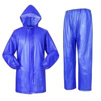 牛筋雨衣雨裤防暴雨全身套装成人男女士干活工地分体单人加厚批发 均码 新款海蓝色[加长款]