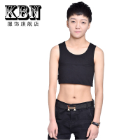 KBN/金博 les t束胸绷带加强tt 束胸les短款夏季束胸衣全棉002 黑色 S