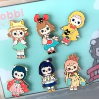 BOBBI正版盲盒全套大礼包园游会手办卡通可爱少女心公仔桌面摆件 单个(随机一个)或(整盒) 喃喃物语胸针盲盒/整盒拍1