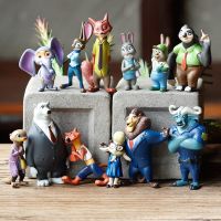 zootopia疯狂动物城兔子朱迪狐尼克公仔摆件玩偶蛋糕装饰儿童玩具 12款疯狂动物城4-8cm